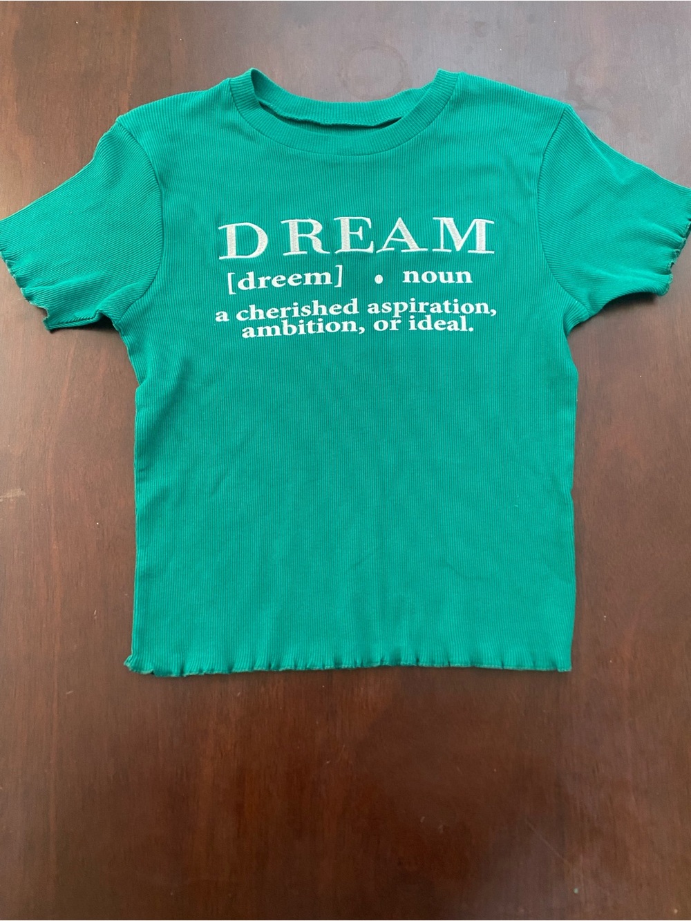 On Fire Green DREAM Definition Ribbed Tee